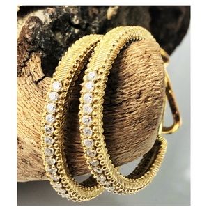 Vintage Judith Ripka sterling silver hoop earrings